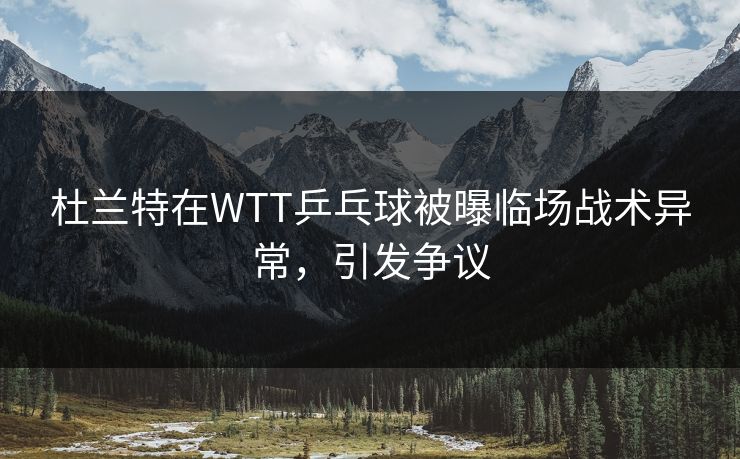 杜兰特在WTT乒乓球被曝临场战术异常，引发争议