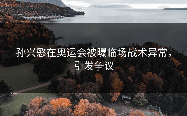孙兴慜在奥运会被曝临场战术异常，引发争议