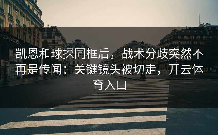 凯恩和球探同框后，战术分歧突然不再是传闻：关键镜头被切走，开云体育入口